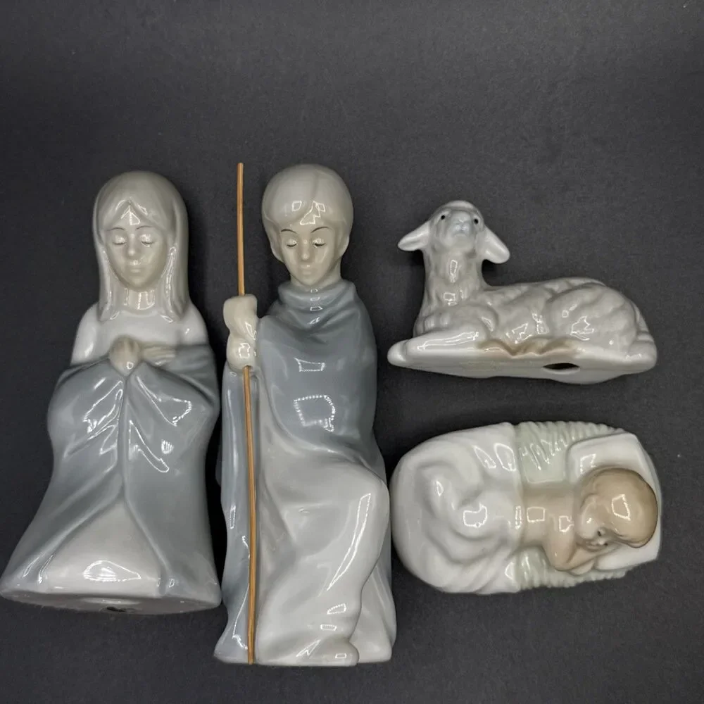 Hans Schirmer Mary Joseph Baby Jesus figurines porcelain Excellent Condition 60s